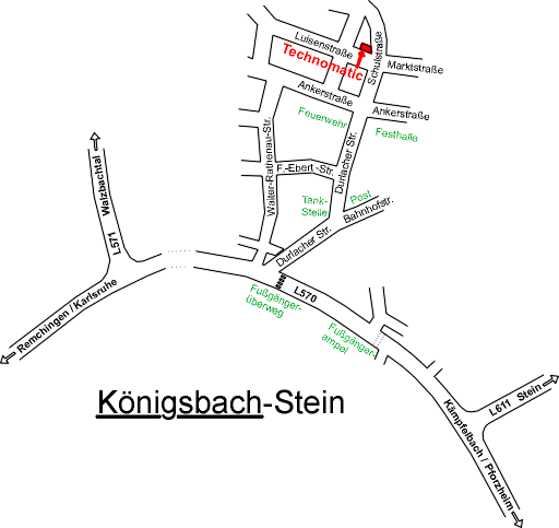 Ausschnitt aus dem Ortsplan von Königsbach